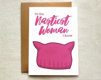 Funny Mother's Day Card, Pussy Hat Mother's Day Card, Strong Woman Card, Mother's Day Card