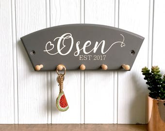 Personalised Wedding Gift Key Hook, personalised key holder, new home gift, anniversary gift, personalised key hook, home warming gift,