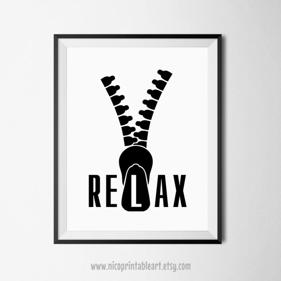 Relax Print Printable Relax Sign Home Decor Print Relax