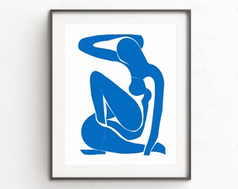 Matisse Nude Print, Matisse Blue Nude Print, Matisse Blue Nude Cutout, Matisse Poster, Blue Nude, Contemporary Art Print, Minimalist Nude