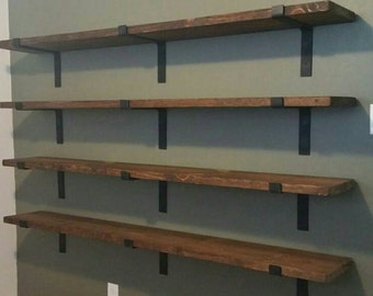 Metal Shelf Brackets, Handmade, 2" wide, Heavy Duty, Modern Industrial Design, Farmhouse Decor