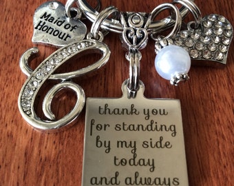 MAID Of HONOR Gift, Gifts For Maid Of Honor, Maid Of, Thank You For Standing By My Side, Maid Of Honor Keychain, Unique Maid Of Honor Gifts