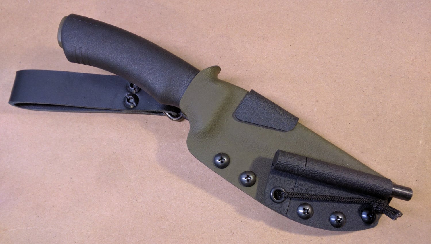 Custom Kydex Dangler Sheath for Mora Knives with Ferro by CPKydex