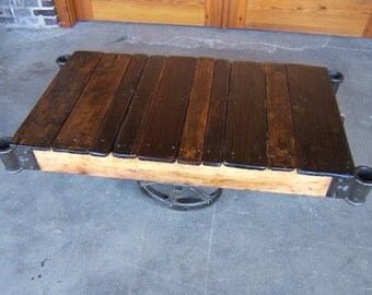 Restored Factory cart coffee table Vintage Nutting-Thomas style N1610