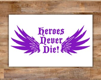 Overwatch Mercy Decal Overwatch Decal - Mercy Overwatch Bumper Sticker Heroes Never Die Video Game Decals Geek Decals Video Game Decor