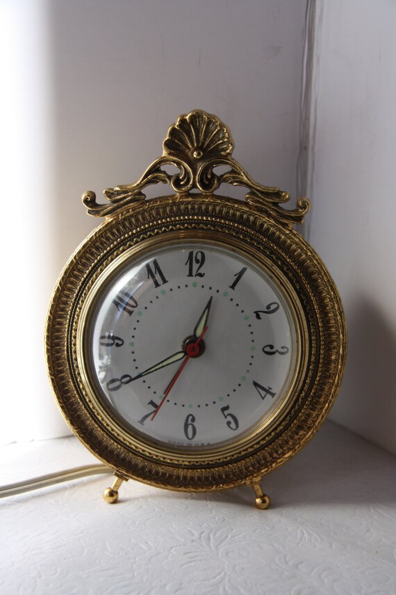 Brass Finish vintage clock vintage alarm clock Brass alarm