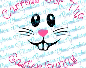 Carrots For The Easter Bunny wording w/ Bunny Face SVG