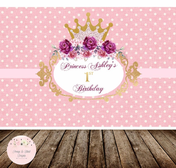 Digital Princess Birthday Backdrop Disney Princess Backdrop 