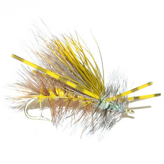 HandTied Fly Fishing Trout Flies Yellow Crystal Stimulator
