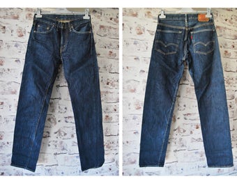 LEVIS Big e vintage denim jeans / BIG E Levi Strauss Dark Blue Wash Denim 501Z XX/ Perfect vintage condition / Size W28 L32 / Made in Turkey