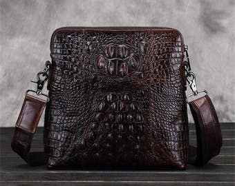 Hand Made Leather Handbag Satchel Tan Portfolio Messenger Real Leather Saddle Bag Tablet / Ipad