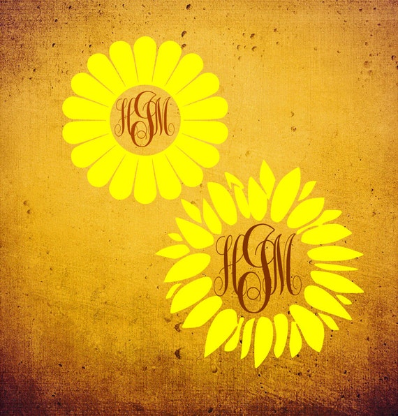 Download Sunflower Monogram Frame SVG File PDF / dxf / jpg / png / eps