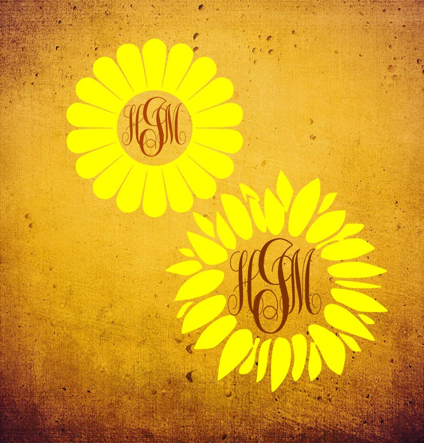 Free Free 51 Silhouette Sunflower Monogram Frame Svg Sunflower Svg SVG PNG EPS DXF File