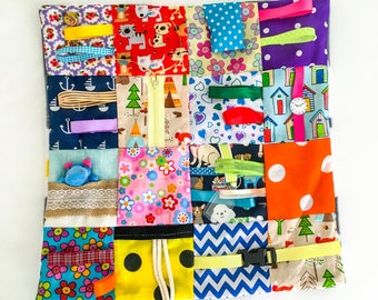 Dementia/ Alzheimer's fidget blanket handmade