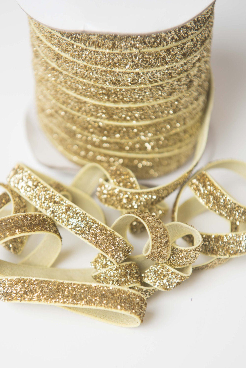 3/8 Gold glitter ribbon, glitter sparkle ribbon by the yard, scrap ...