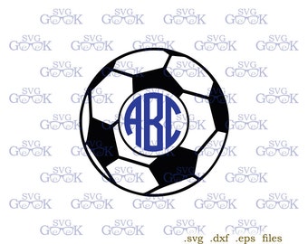 Soccer Monogram SVG cut files, Soccer svg, Soccer Ball svg cut files for Cricut and Silhouette, svg files