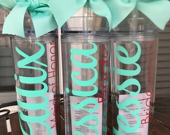 Personalized Tumbler, Personalized Wedding Gift, Personalized Gift, Wedding Tumblers, Bridesmaid Gift, Wedding Favor, Bridesmaid Tumbler