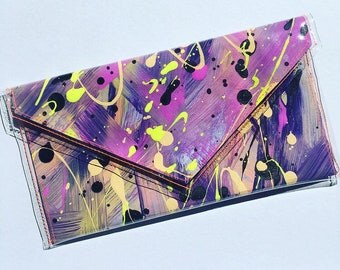 Handpainted Canvas Clutch