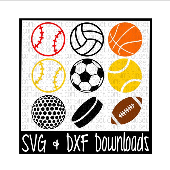 Download Sports Balls SVG Cut File - DXF & SVG Files - Silhouette ...