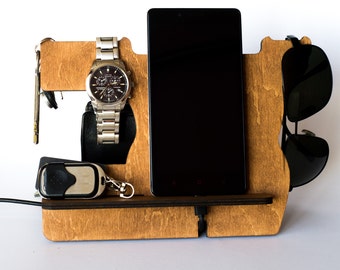 Docking Station, Wooden iPhone dock, Docking stating,iPhone charging station, Mobile phone stand, mens gift, Valentines day gift