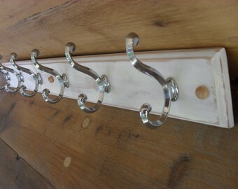 Bathroom Towel Rack Coat Rack Shabby Chic Cottage Farmhouse Decor Entryway Hanger Hooks
