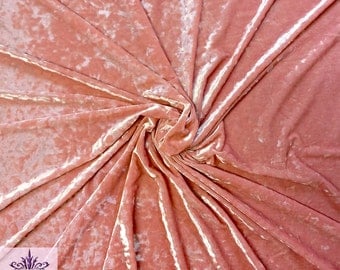 FS083_6 Crushed Velvet Velour Polyester Elastane Stretch Fabric Dark Pink