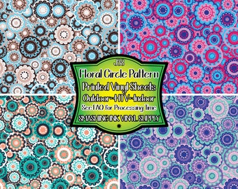 Floral Circle Pattern Vinyl/Printed Heat Transfer Vinyl/Pattern Vinyl/Printed 651 Vinyl/Printed 631 Vinyl/Printed Outdoor Vinyl/Printed HTV