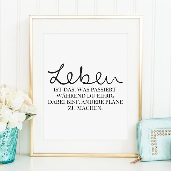 Poster Print Wallart Fine ArtPrint Zitate Leben ist das