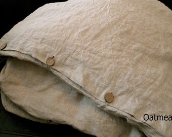 Linen Duvet Cover Buttons Closure Linen bedding 100% flax seams only on the sides queen king full twin custom size Organic