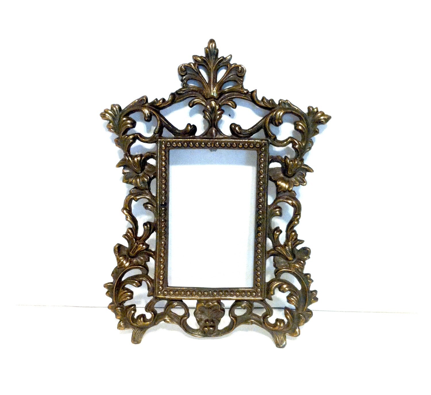 Antique BRASS PICTURE FRAME Gallery Frame by LastTangoVintage