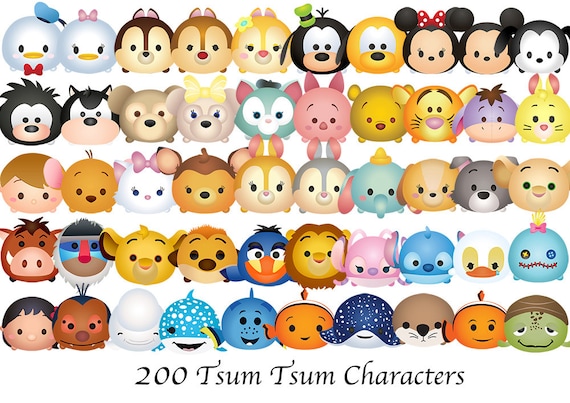 TSUM TSUM. 200 High Resolution Digital Clipart. Disney Tsum