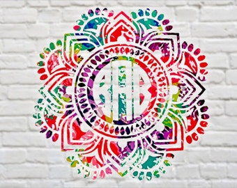 Mandala monogram decal, Lilly pulitzer mandala, Patterned monograms, Yeti tumbler monograms, yeti decals for women, monogram car decals