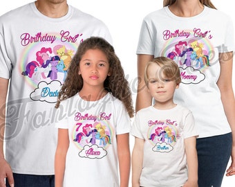 My Little Pony Birthday Shirt Add Name & Age My Little Pony Custom Birthday Party TShirt PJ01