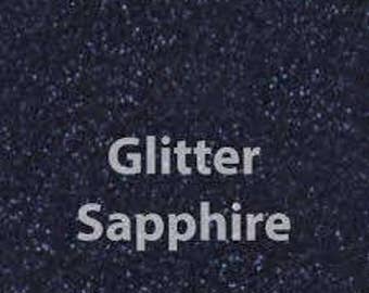 12" X 15" or 12"x 20" Sapphire Blue Glitter HTV Sheets | High Quality Heat Transfer Vinyl | DIY Tee Shirt