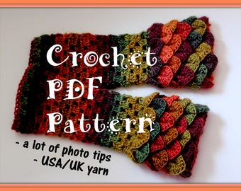 PDF PATTERN long Dragon Gloves Dragon Scale Gloves Fingerless Crocodile Stitch Game of Thrones Arm warmers crochet pattern