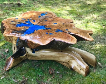 Root Table, Stump Table, Live Edge Table, Live Edge Coffee Table, Root Coffee Table, Resin Table, Epoxy Resin Table, Wood Coffee Table