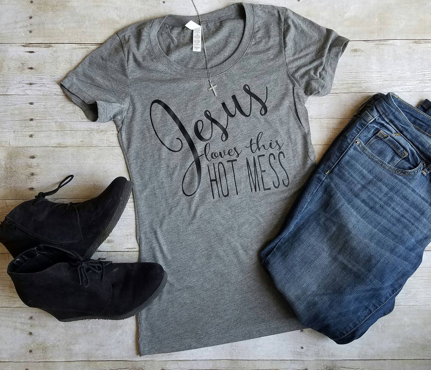 Jesus Loves This Hot Mess Shirt, Christian shirt, Inspirational Shirt, Jesus Shirt
