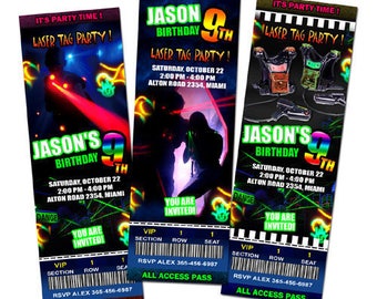 laser tag birthday invitation