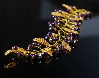 Wedding Tiara Crystal Headpiece Wedding Hair Vine Bridal Hair Piece Tiara Floral Wedding Accessories Hair Jewelry Headband Flower Vine