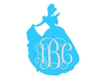 Princess Cinderella Monogram vinyl decal