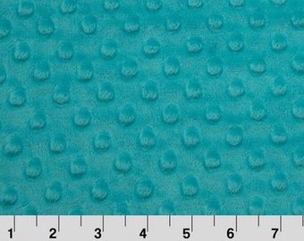 Shannon Minky Fabric, Shannon Dimple Dot Minky Fabric, Teal Minky Fabric, Teal Dimple Dot Minky, Teal Minky, Minky Fabric By The Yard