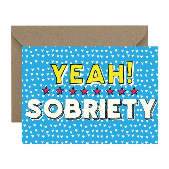 YEAH Sobriety Birthday Card Sobriety Anniversary AA