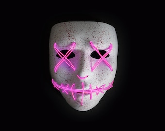 Blood Splatter Light Up Masks (Halloween, Cosplay, Rave, Party, Movie)