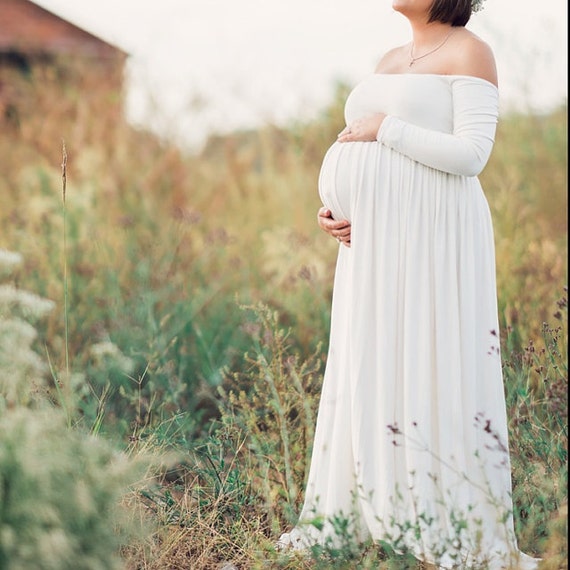Maternity Gown for Photo Shoot-Long Sleeve by maternityphotoprops