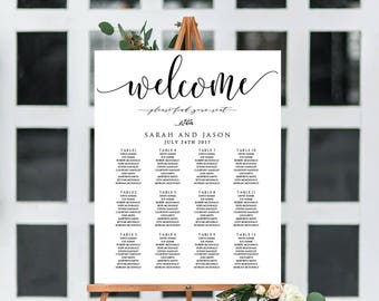 Wedding Seating Chart, Printable Table Seating Plan Template, Rustic Wedding Seating Instant Download PDF WLP300