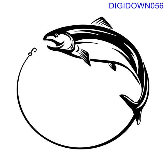 Download Fish and Hook - SVG Cut File (mtc, svg, pdf, eps, ai, dxf ...
