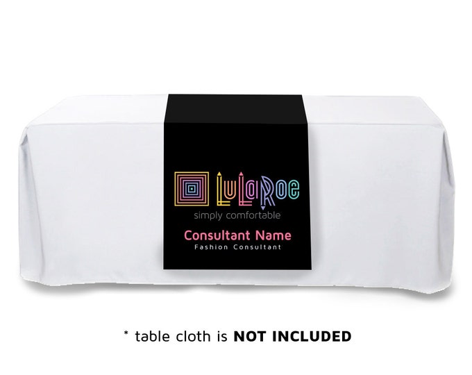 Black LuLaRoe Fashion Consultant Table Runner for your pop-up or boutique • Size 2x6