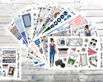 Boss Babe Planner Sticker Kit Deluxe, planner stickers Erin Condren, planner stickers, planner stickers weekly kit, ec sticker kit