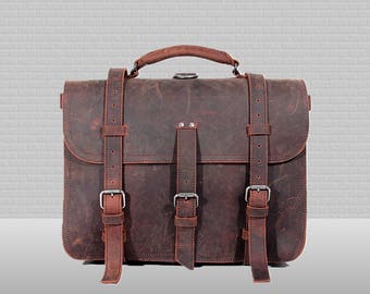 Handmade Mens Leather Briefcase Men Leather Backpack Mens Leather Messenger Bag Men Mens Leather Satchel Men Leather Macbook Bag Belt Bag