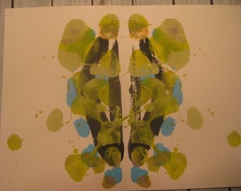 Original Inkblot Art, Psychology Art, Therapy Art, Therapy Office Art, Conversation Art "Under the Mask"
